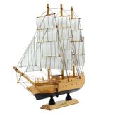 Miniatura Barco Navio De Madeira Veleiro Decorativo ? 22cm