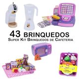 Kit Café Infantil Registradora Cafeteira Microondas 47p