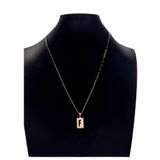 Cordão Carti 2mm Pingente F Banhada 18k