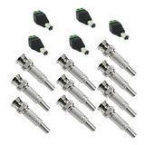 Kit 10 Conector Bnc E 5 P4 Macho Para Câmera Cctv Instalação