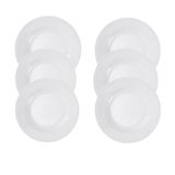 Jogo Jantar 6 Pçs Prato Fundo Branco Melamina 25cm 2009b
