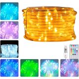 100 Luzes De Corda Led Interior Exterior À Prova D&#39;água 33ft 16 Cores Mudando, Corda Fairy Twinkle Tube Lights Usb Com Remoto 32 Modos Decor