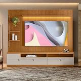 Home Para Sala Ripado Modulado 75 Polegadas Nature Off White Jm Móveis