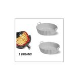Kit 2 Formas Silicone Air Fryer Reutilizável Antiaderente - Forma De Silicone