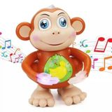 Macaco Brinquedo Infantil Som Luz Movimentos Interativo Cor Marrom Personagem Macaco Robo