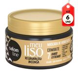 Kit C/06 Salon Line Meu Liso Máscara Restauração Intensa 300g