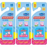 3 Fio Dental Infantil - Peppa Pig - 25m - Azul - Dentalclean