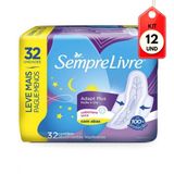 Kit C-12 Sempre Livre Absorventes Noite-dia C- Abas Seca C-32