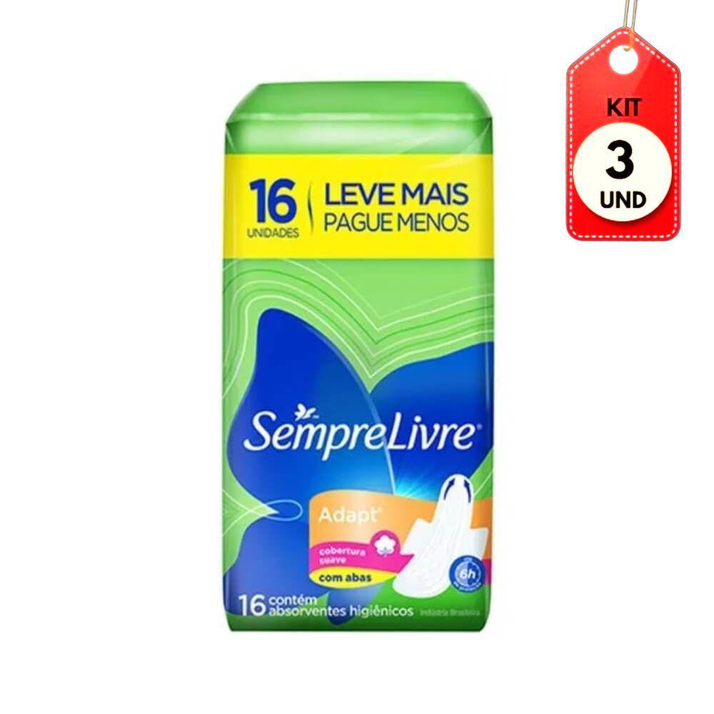 Kit C-03 Sempre Livre Adapt Suave Absorventes Higiênicos C- Abas C-16