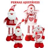 Dupla Bonecos Natal Boneco De Neve Papai Noel Decoração 45cm