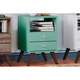 Mesa Lateral P/ Sala Rt3103 C/ 2 Gavetas Oliva - Movelbento