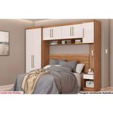 Quarto Casal Modulado Modena Iv 4 Peças (1 Armário Aéreo + 1 Guarda Roupa + 2 Complementos) Qcm58 Amendola/branco - Demóbile