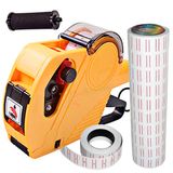 Kit10 Rolo Etiquetas + Etiquetadora Marcador D Preço Amarelo