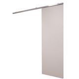 Porta De Correr Branco Prime Com Kit Alumínio Cinza Claro - 210x60