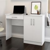 Mesa Computador Com Portas E Gavetas Space Branco - Patrimar