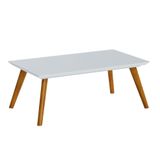 Mesa De Centro Para Sala Branco Acetinado Classic Imcal Branco Acetinado