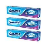 Pasta De Dente Sorriso Tripla Limpeza Completa Kit 3