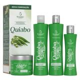 Kit Shampoo Condicionador Máscara E Creme Para Pentear Profissional Quiabo Bio Instinto