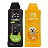 Kit Shampoo Pelos Escuros + Shampoo Pelos Claros Pet Clean