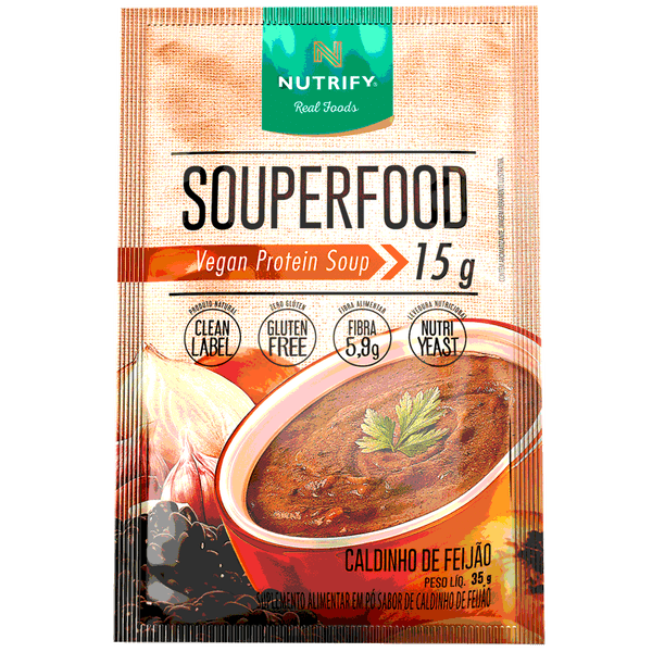 Kit 3x: Sopa Proteica Vegana Souperfood Caldinho De Feijão Nutrify 35g