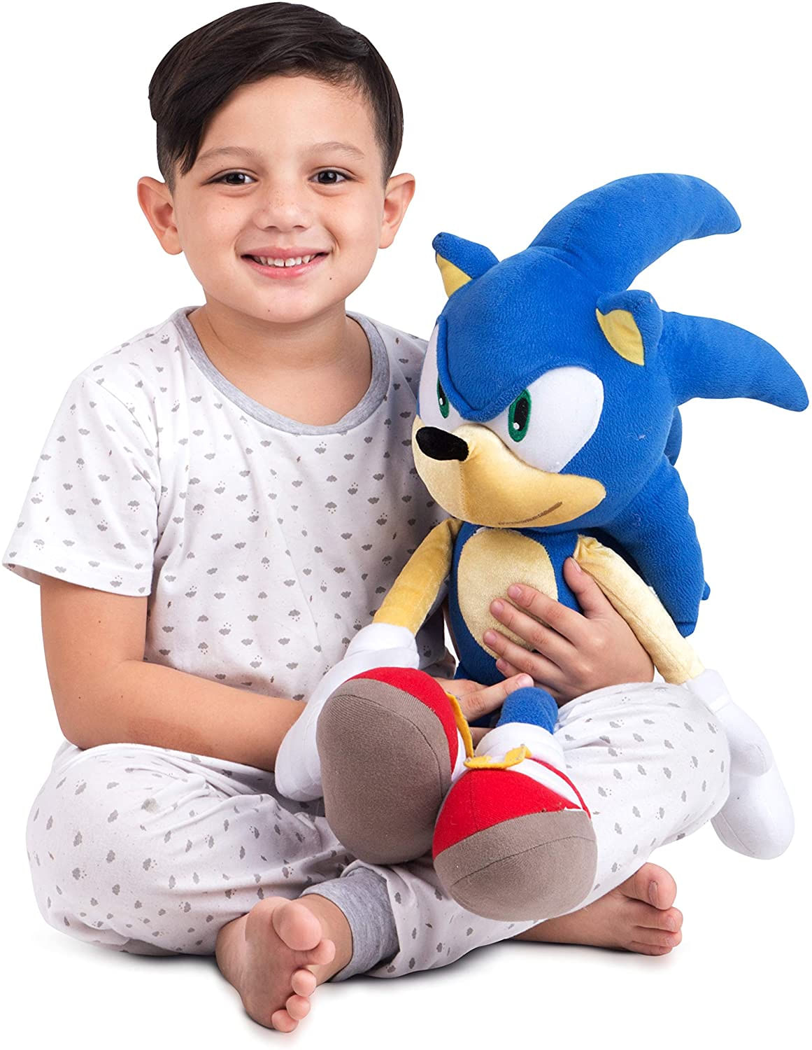 Franco Kids Cama Super Macia Pelúcia Cuddle Pillow Buddy, One Size, Sonic The Hedgehog