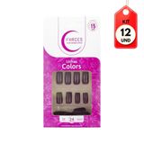 Kit C/12 Fhaces Colors Avelã Unhas Postiças C/24