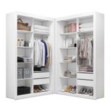 Closet Solteiro Premium 4 Gavetas Branco Amoudi Móveis Branco