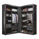 Closet Solteiro Premium 4 Gavetas Preto Tx Amoudi Móveis Preto Tx