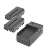 Kit 2x Baterias E Carregador Np-f550 / Np-f570 Sony,