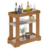 Carrinho Bar 1 Prateleira Cinamomo/off White Rose Artely Cinamomo/off White