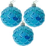 Kit 36 Bolas Árvore De Natal Decoração Brilhante Azul 55mm