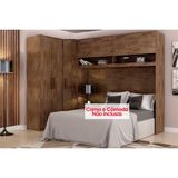 Quarto Casal Modulado Gold Bari 3 Peças (1 Armário Ponte + 1 Closet + 1 Guarda Roupa) Qcm124 Canela - Novo Horizonte