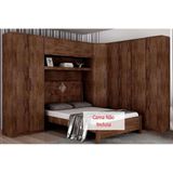 Quarto Casal Modulado Gold Bari 5 Peças (1 Armário Ponte + 1 Closet + 3 Guarda Roupas) Qcm122 Canela - Novo Horizonte