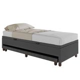 Bicama Box Baú Solteiro 88x188 Cm Samy S05 Sintético Preto - Mpozenato