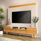 Rack Com Painel Para Tv Até 85 Polegadas 3 Portas Com Pés Led Nobre Hb Móveis