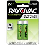 Pilha Recarregável Rayovac Aa 1350mah Cartela C/ 2 Pilhas