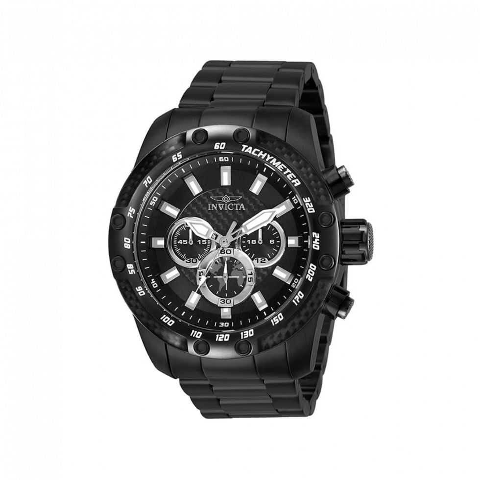 Relógio Masculino Com Pulseira De Aço Inoxidável, Invicta Speedway, Preto 28660