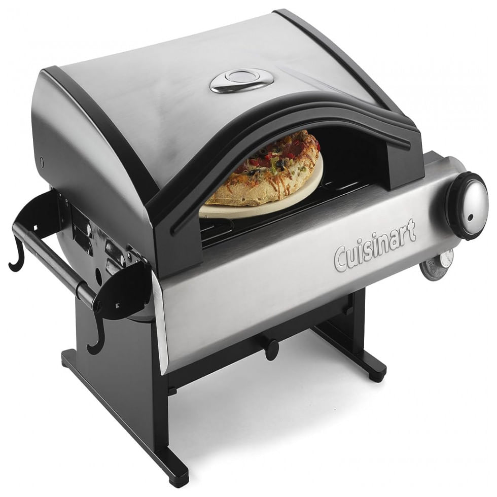 Forno De Pizza A Gas Portatil 15000btu, Cuisinart Cpo 600, Prateado