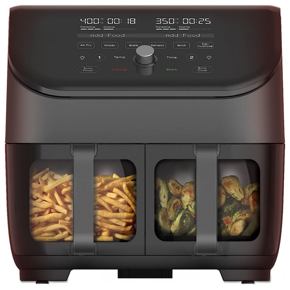 Vortex Plus Fritadeira Eletrica Airfryer 8l 10 Em 1 Com Painel Digital E Cesta Dupla, 1700w, 110v, Instant Pot 140 3090 01, Preto