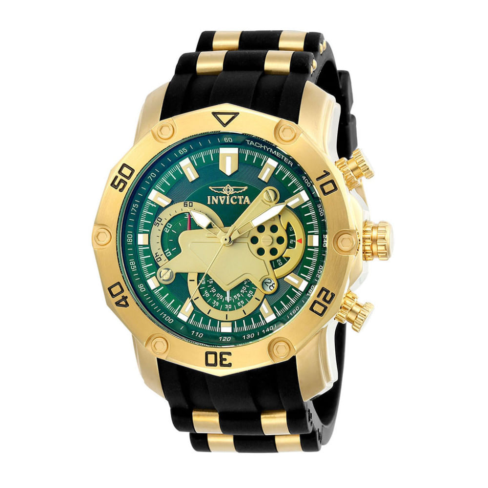 Relógio Masculino Pro Diver Scuba , Invicta 23425, Preto, Dourado E Verde