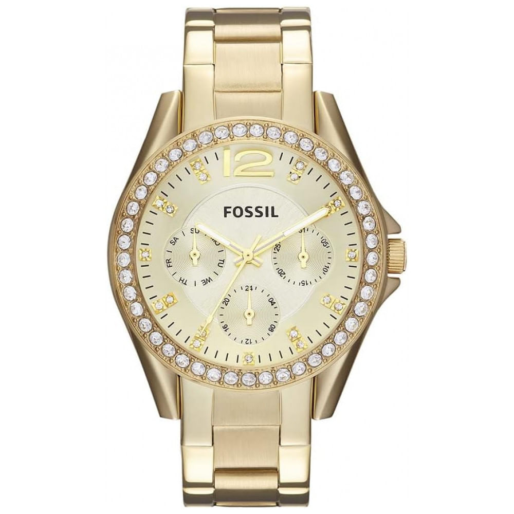 Relogio Feminino Analogico Quartzo, Fossil Es3203, Dourado