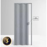 Porta de PVC Sanfonada 210x72cm Permatti Cinza Marmorizado Cinza Marmorizado