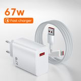 Carregador Ultra Rápido Type A 67w Com Cabo Branco