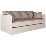 Sofa Cama Solteiro Com Auxiliar Cm8032 Branco Tecno Mobili Branco