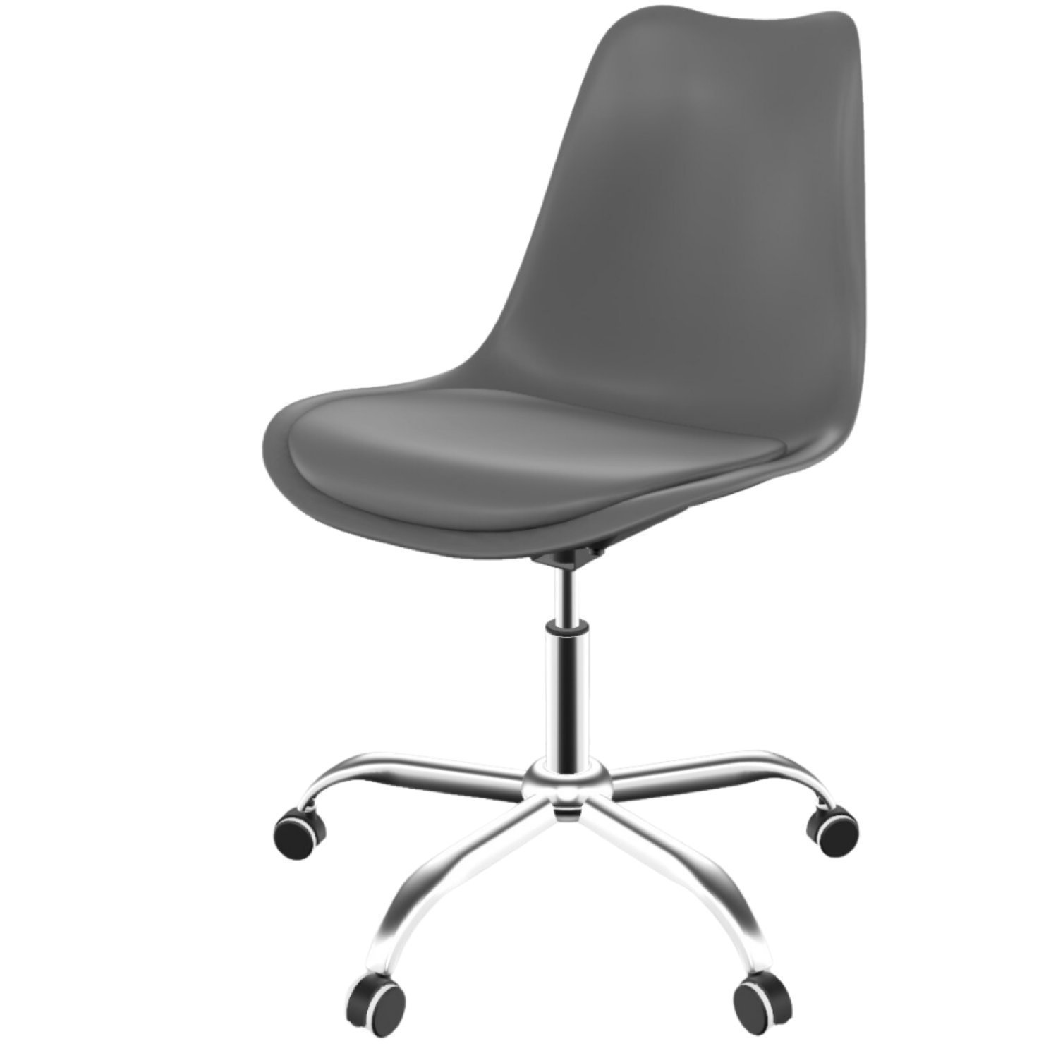 Cadeira Para Escritório Eames Estofada Saarinen Pp Base Aço Cromado Konkret