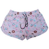 Shorts Fem Tactel Moda Praia Donuts