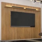 Painel Para Tv Suspenso Frisado Ambiente Curitiba 2240 Cinamomo Off White Com Led - Valdemóveis