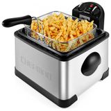 Fritadeira Eletrica Industrial A Oleo 4.5l Com Controle De Temperatura, 1700w, Aco Inox, 110v, Chefman 4.5 Liter Deep Fryer, Cinza