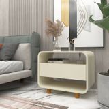 Mesa De Cabeceira 1 Gaveta Innova Moderno Off White