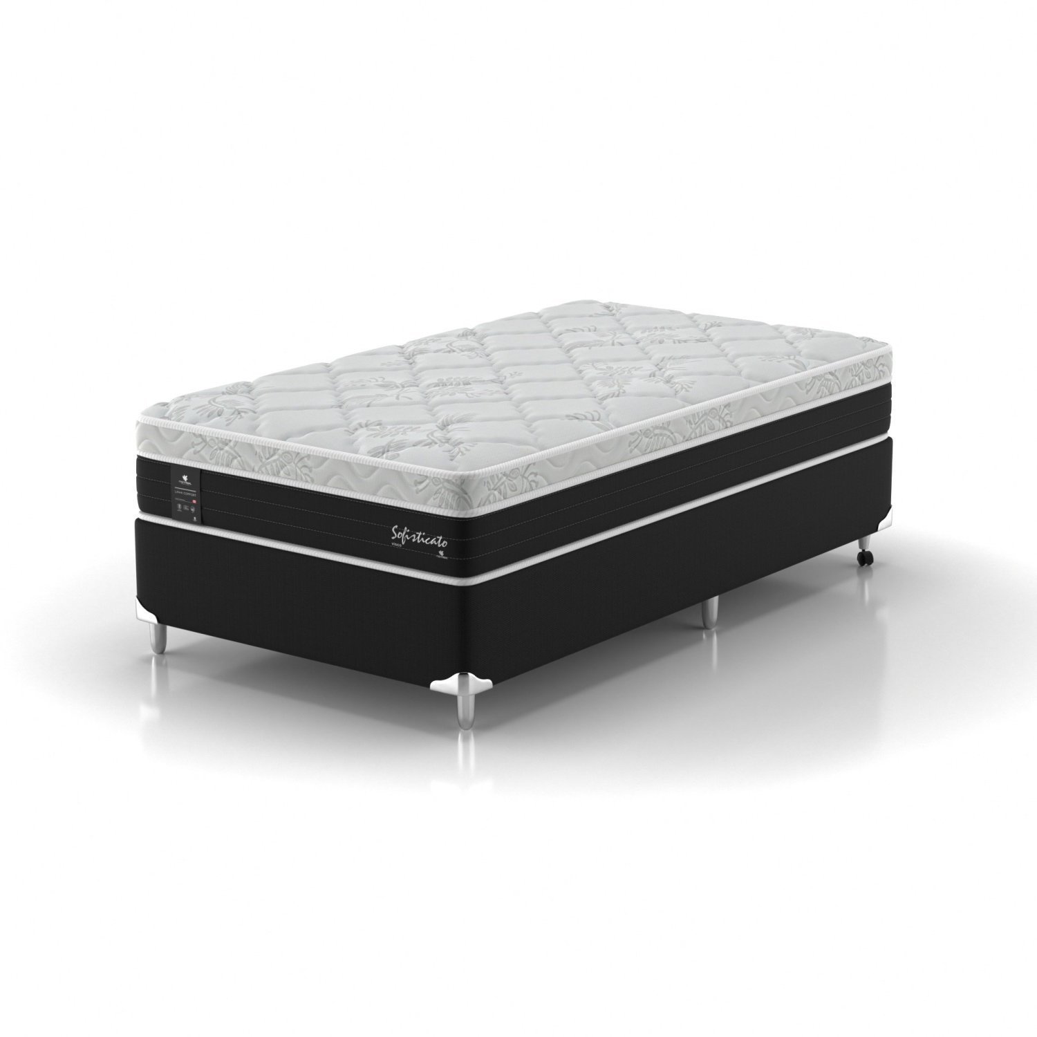 Cama Box Solteirão Sofisticato 1,08x1,98x0,65 Cinza